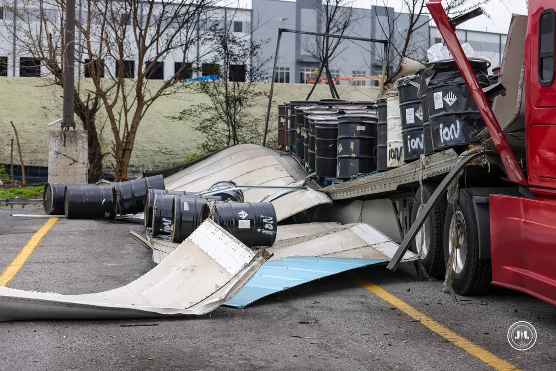 Barrels of discarded lithium batteries exploded during transport on their way to recycling